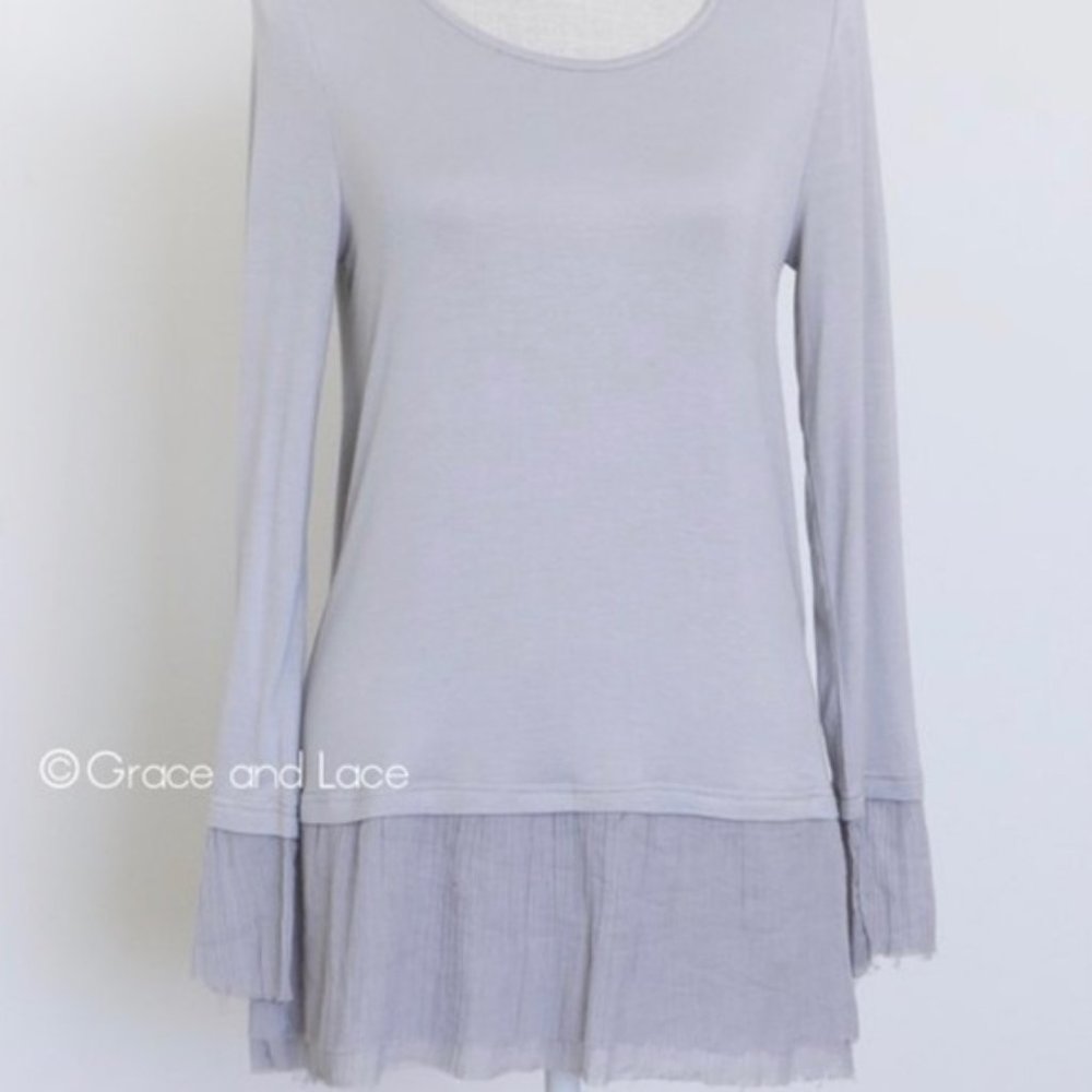 Grace and Lace vintage grey gauze extender